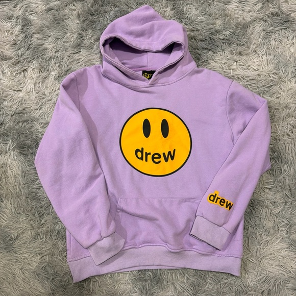 Justin Bieber Other - Drew Skate House Hoodie Smiley Face Purple Sweatshirt Adult Size L Justin Bieber
